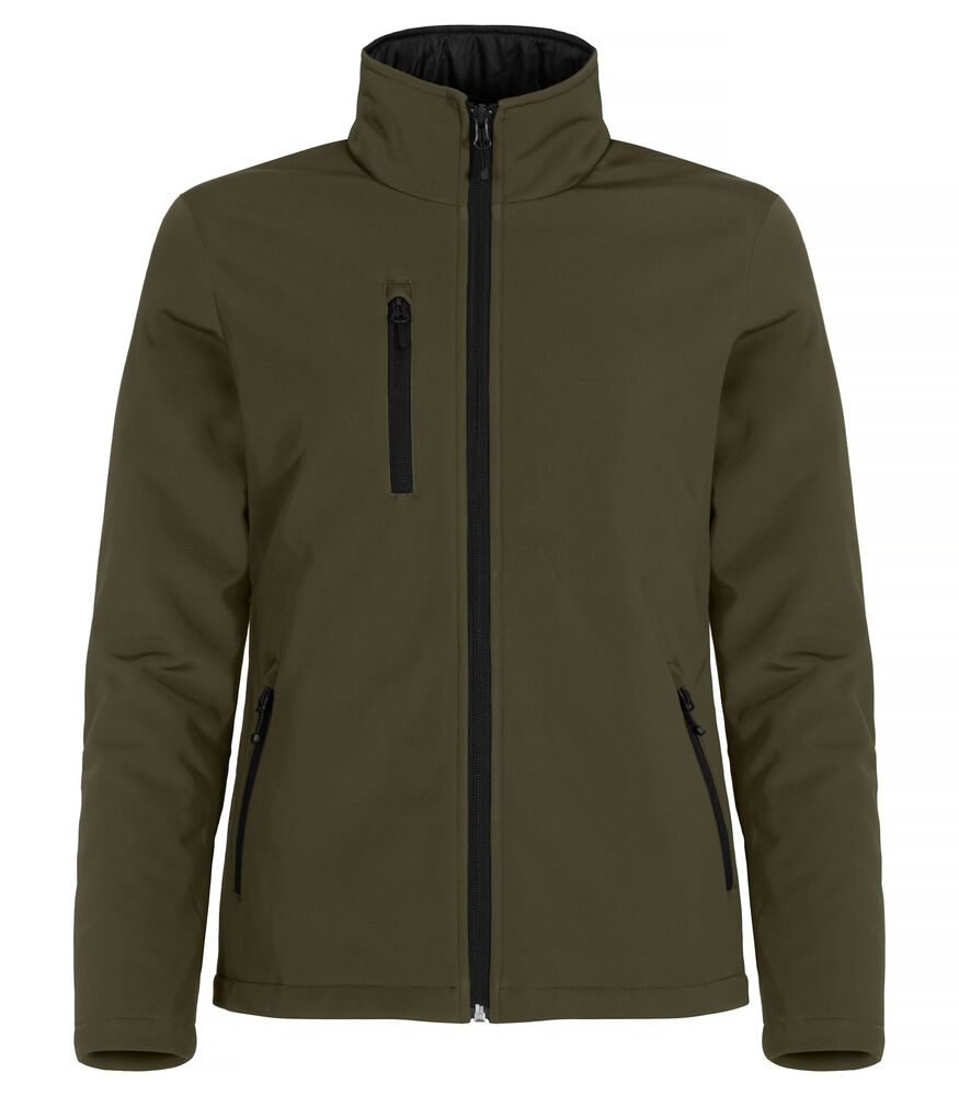 Padded Softshell Jacket Women Dunkelgrün